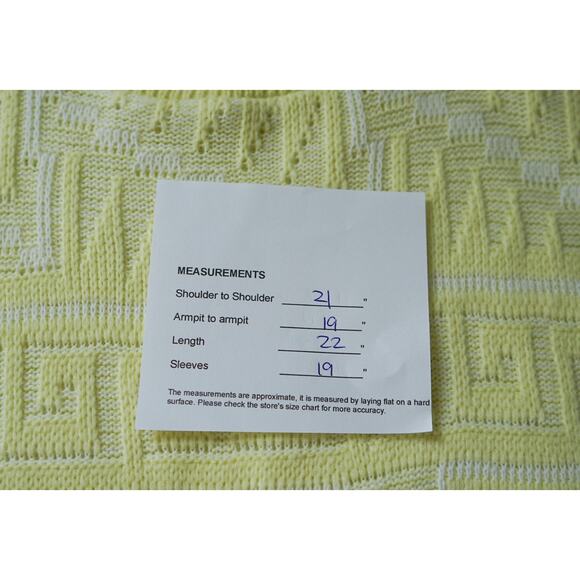 Vintage 80s Jolie USA Greek Key Knit Sweater M Retro Granny Academia Cabincore - Picture 12 of 12